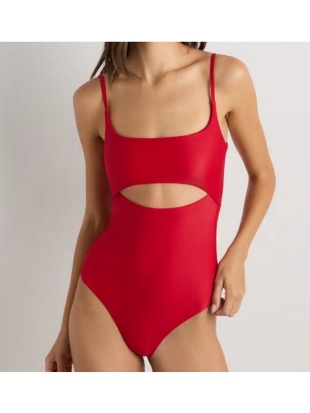 Quince Red Cutout One-Piece Swimsuit